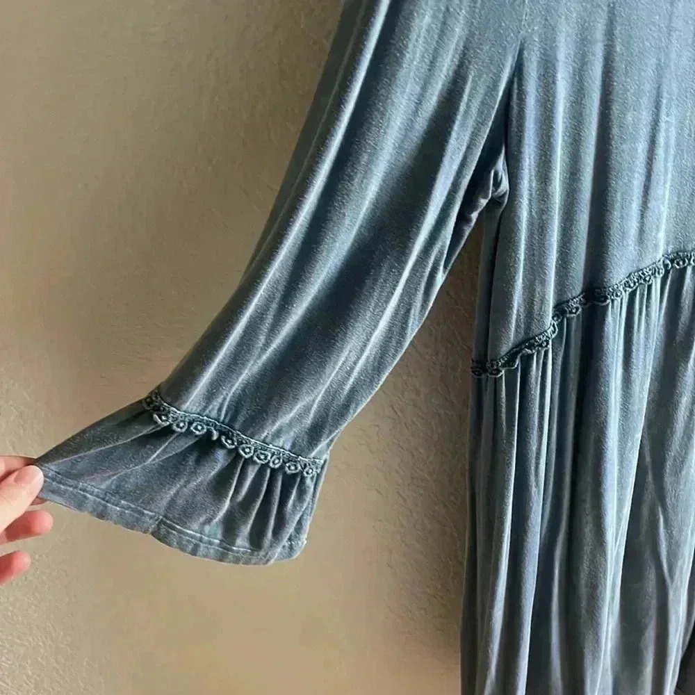 JODIFL Blue Dress w/ Bell Sleeves - Picture 3 of 5
